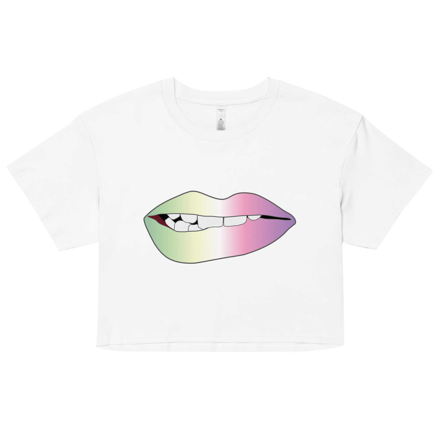 Biting Lips - Genderfae Pride - Gradient Women’s crop top