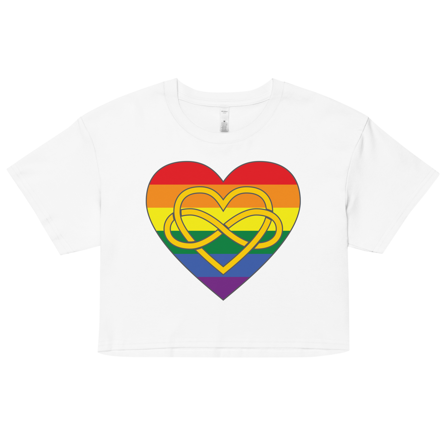 Polyamory Infinity Heart Rainbow Pride Women’s crop top