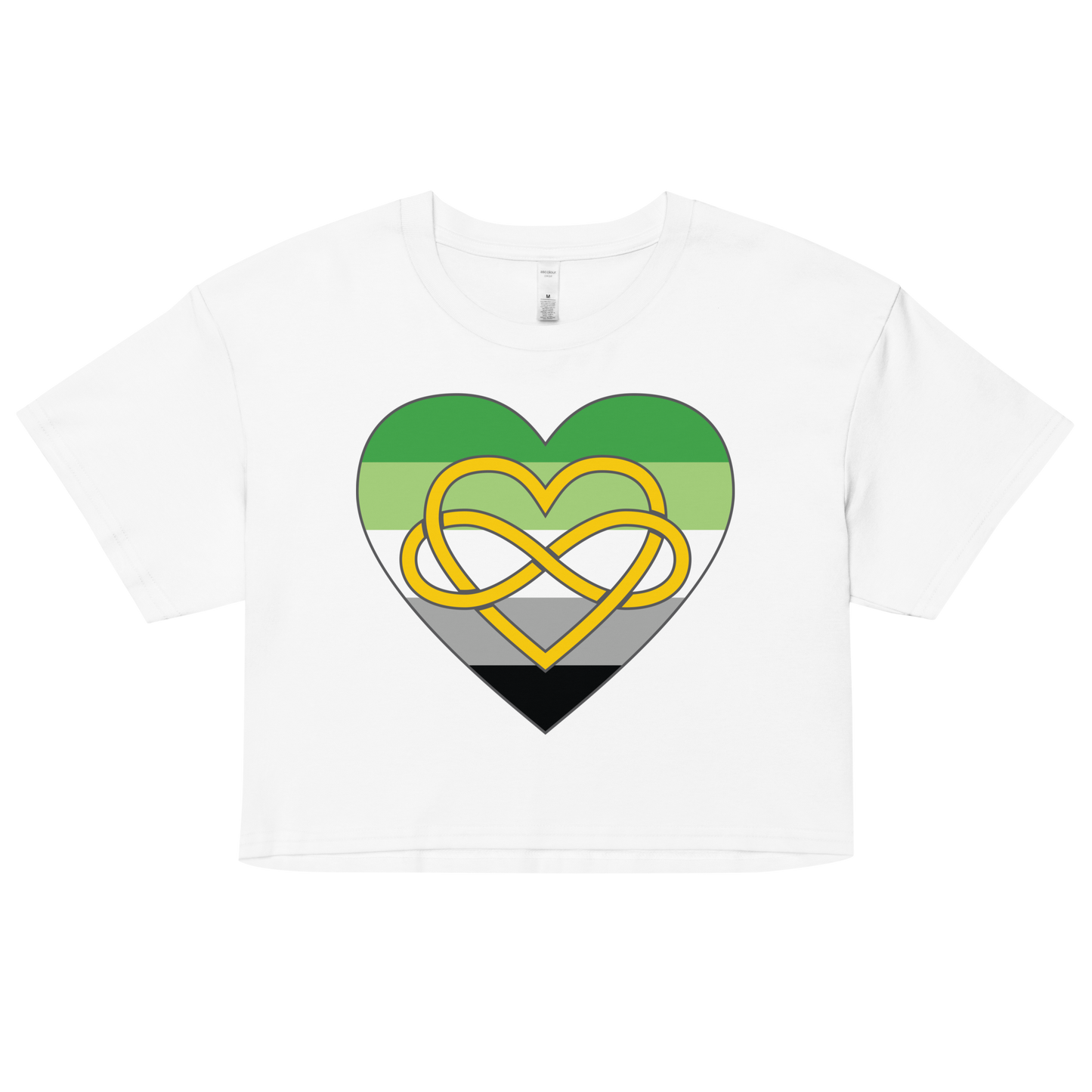 Polyamory Infinity Heart Aromantic Pride Women’s crop top