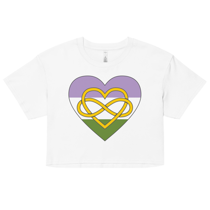 Polyamory Infinity Heart Genderqueer Pride Women’s crop top