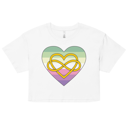 Polyamory Infinity Heart Genderfae Pride Women’s crop top