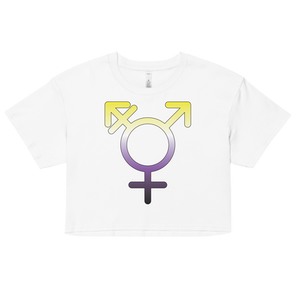 Transgender Symbol - Non-binary Pride Women’s crop top