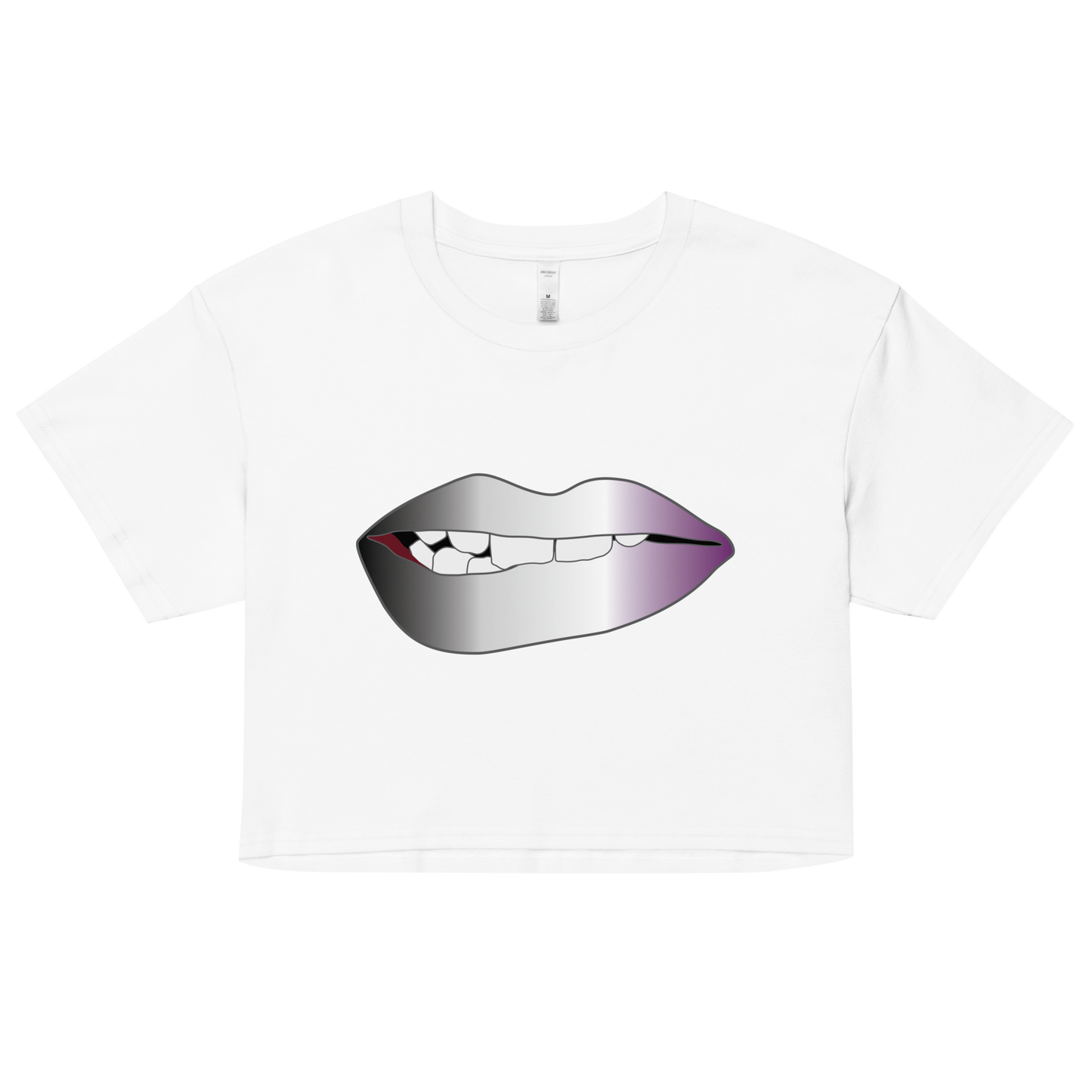 Biting Lips - Asexual/Demisexual Pride - Gradient Women’s crop top