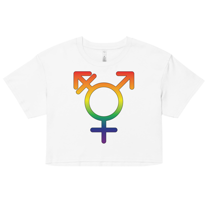 Transgender Symbol - Rainbow Pride Women’s crop top