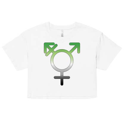 Transgender Symbol - Aromantic Pride Women’s crop top