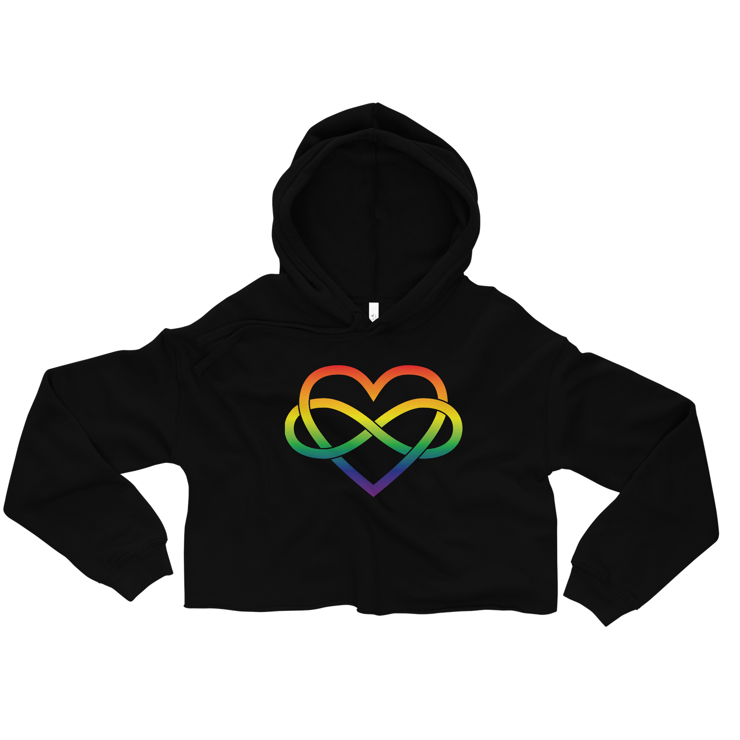 Polyamory Infinity Heart - Rainbow Crop Hoodie