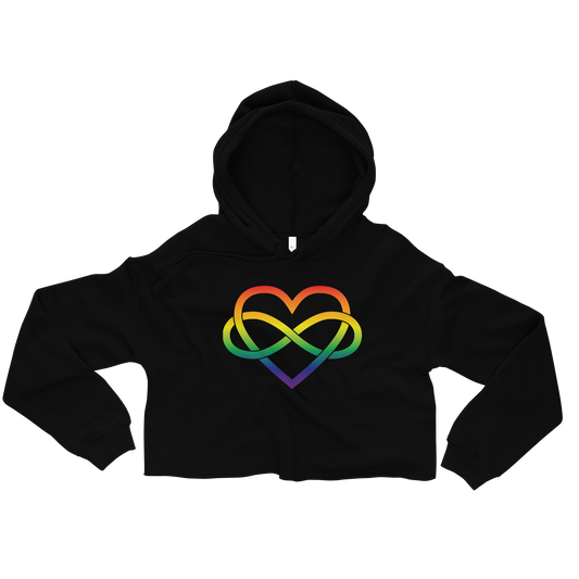 Polyamory Infinity Heart - Rainbow Crop Hoodie