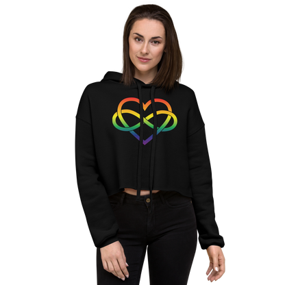 Polyamory Infinity Heart - Rainbow Crop Hoodie