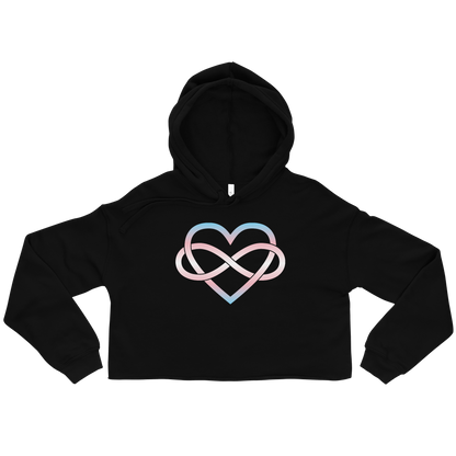 Polyamory Infinity Heart - Trans Crop Hoodie