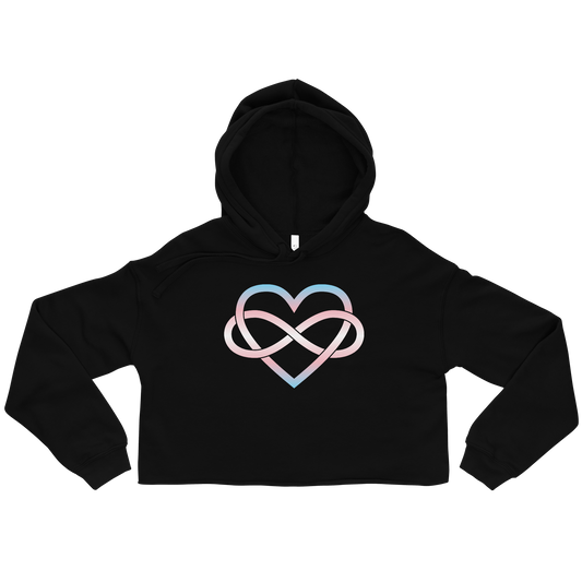 Polyamory Infinity Heart - Trans Crop Hoodie