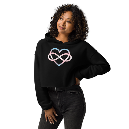 Polyamory Infinity Heart - Trans Crop Hoodie