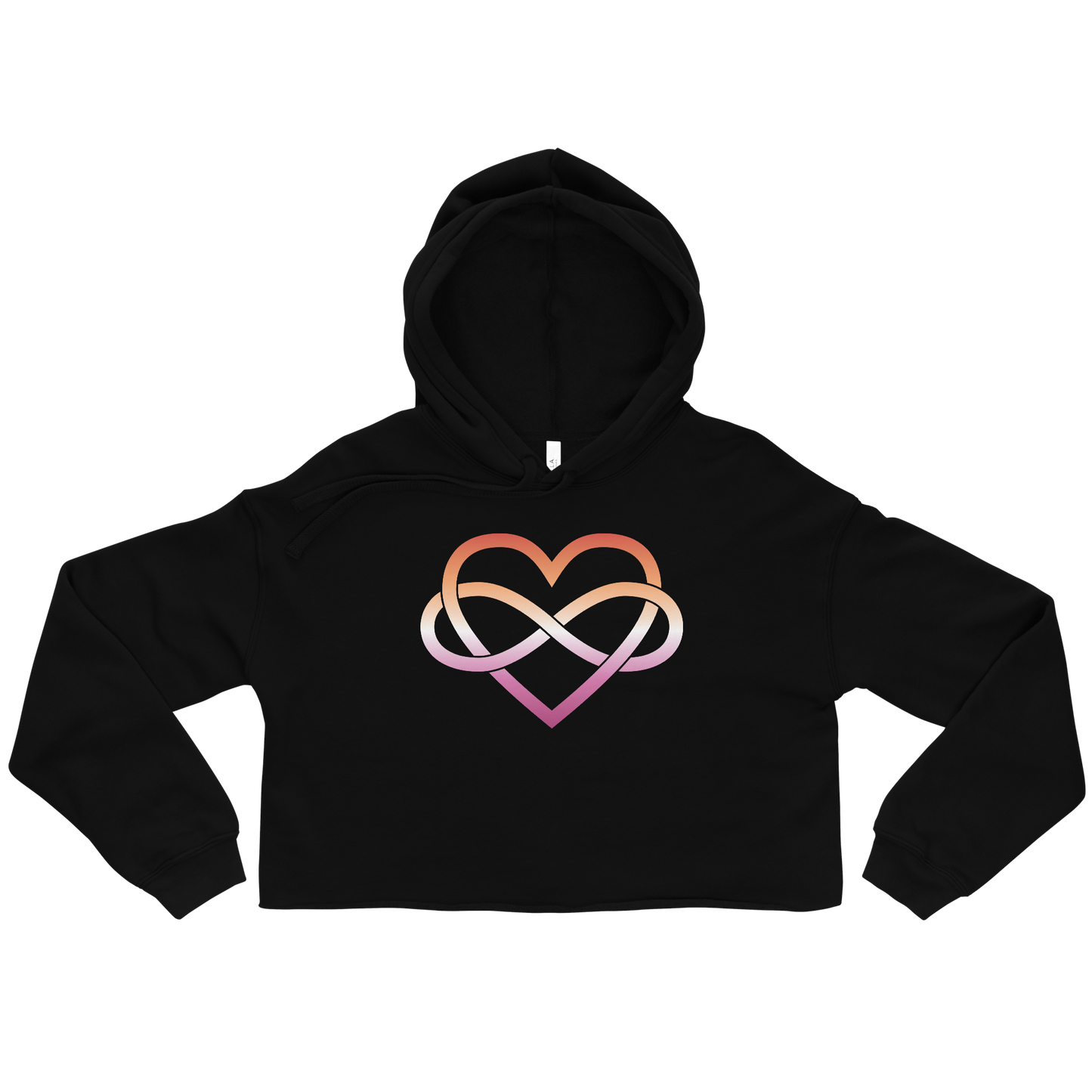 Polyamory Infinity Heart - Lesbian Crop Hoodie