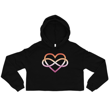 Polyamory Infinity Heart - Lesbian Crop Hoodie