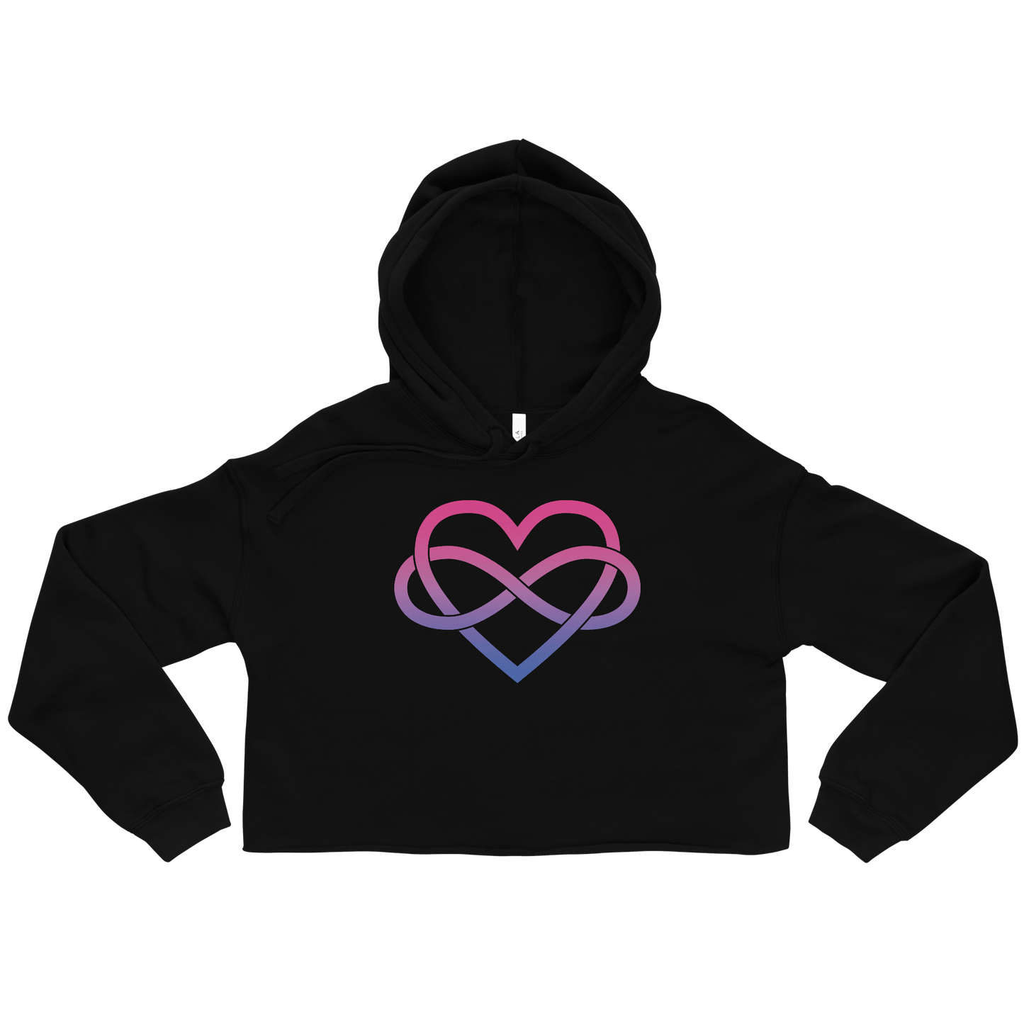 Polyamory Infinity Heart - Bisexual Crop Hoodie