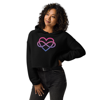 Polyamory Infinity Heart - Bisexual Crop Hoodie