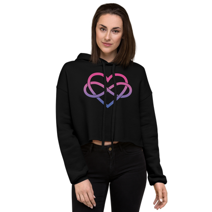 Polyamory Infinity Heart - Bisexual Crop Hoodie