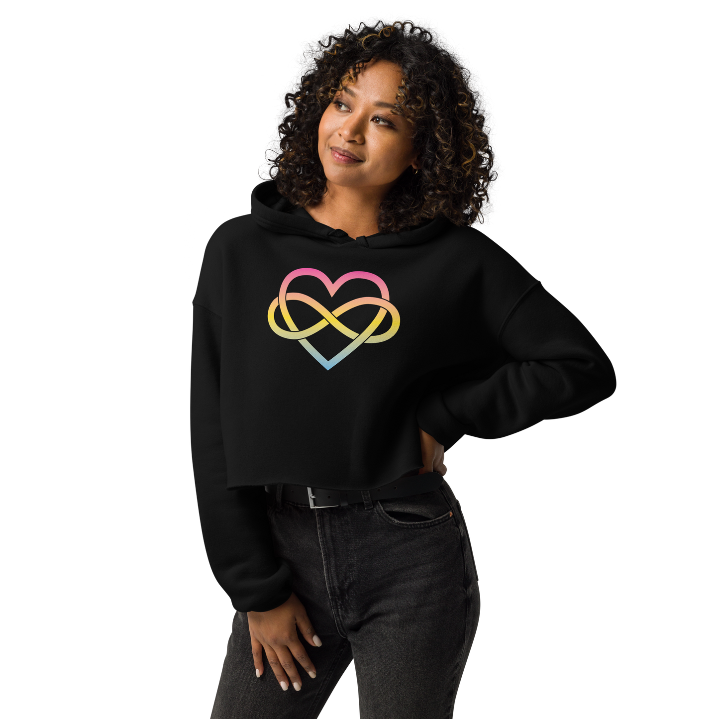 Polyamory Infinity Heart - Pansexual Crop Hoodie