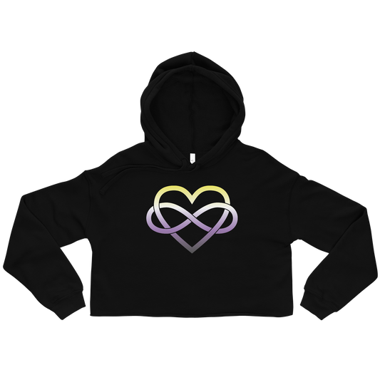 Polyamory Infinity Heart - Non-binary Crop Hoodie