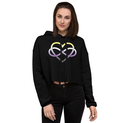 Polyamory Infinity Heart - Non-binary Crop Hoodie