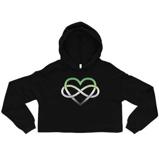 Polyamory Infinity Heart - Aromantic Crop Hoodie