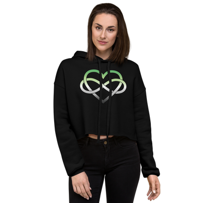 Polyamory Infinity Heart - Aromantic Crop Hoodie