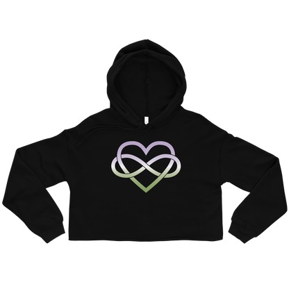 Polyamory Infinity Heart - Genderqueer Crop Hoodie