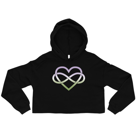 Polyamory Infinity Heart - Genderqueer Crop Hoodie