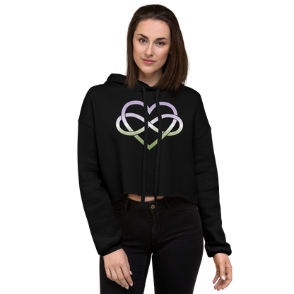 Polyamory Infinity Heart - Genderqueer Crop Hoodie