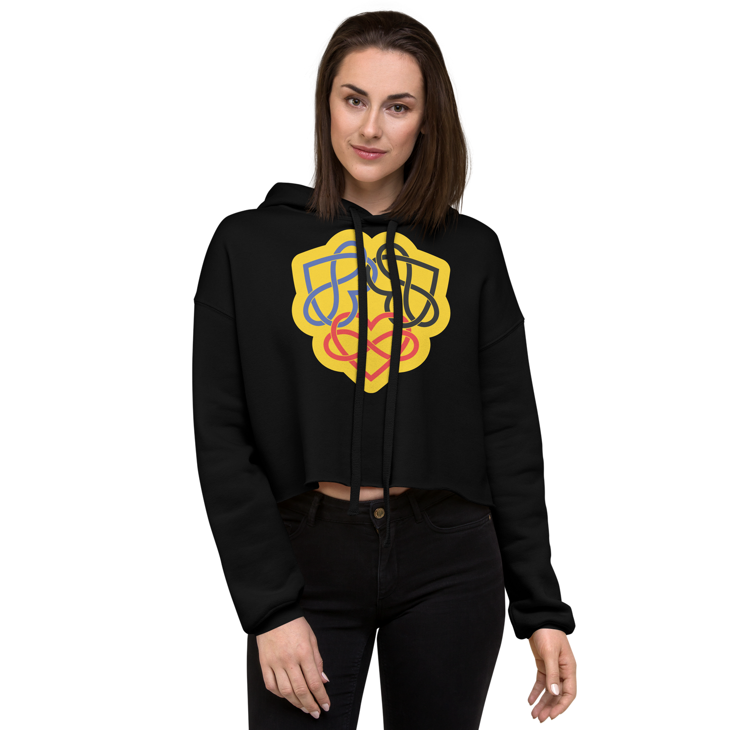 Poly Infinity Hearts Interlocked Crop Hoodie