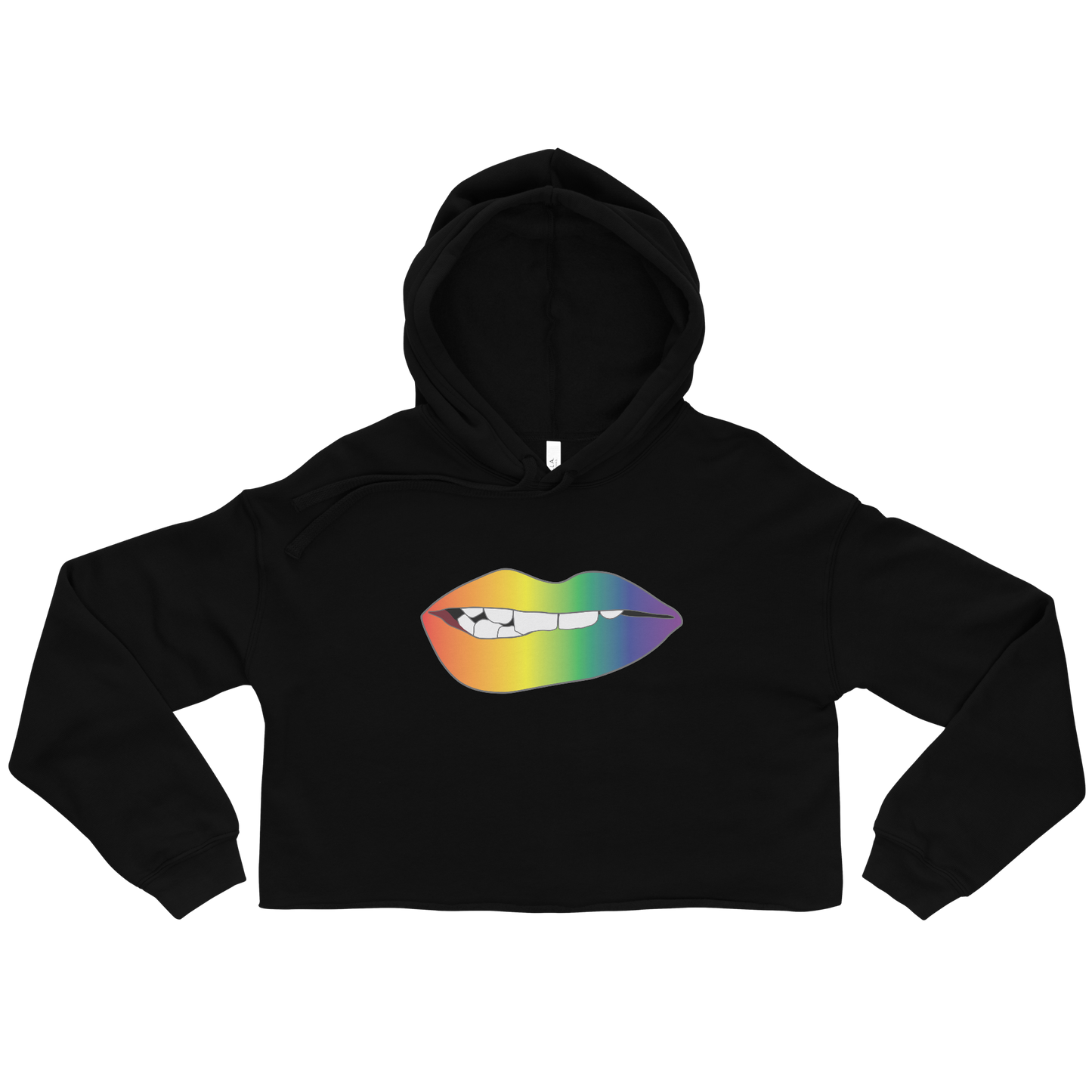 Biting Lips - Rainbow Pride - Gradient Crop Hoodie