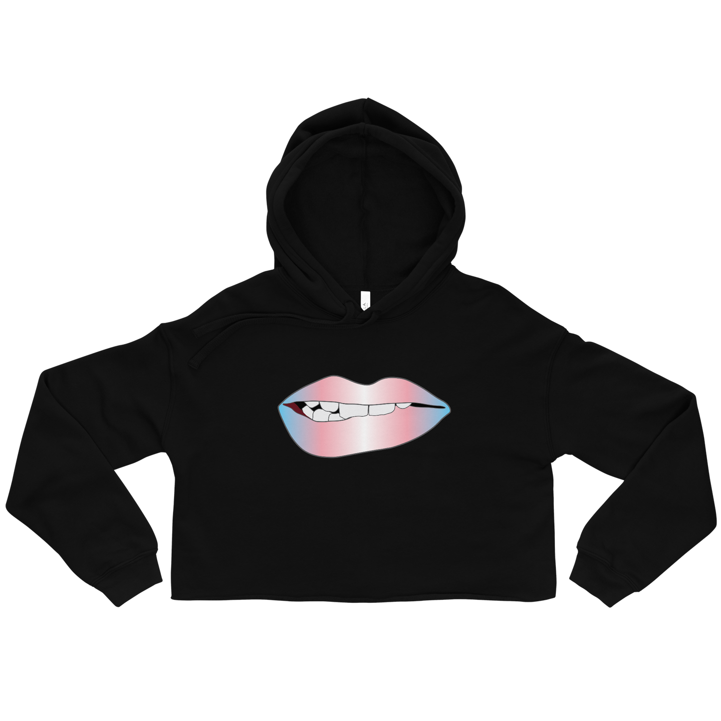 Biting Lips - Transgender Pride - Gradient Crop Hoodie