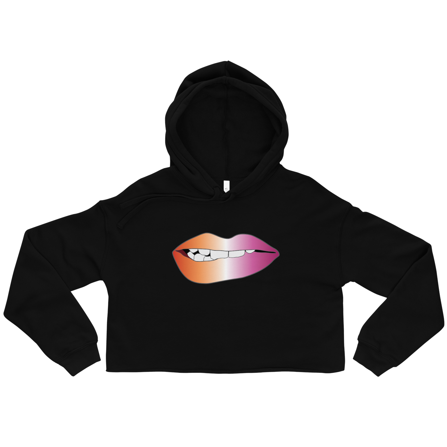 Biting Lips - Lesbian Pride - Gradient Crop Hoodie