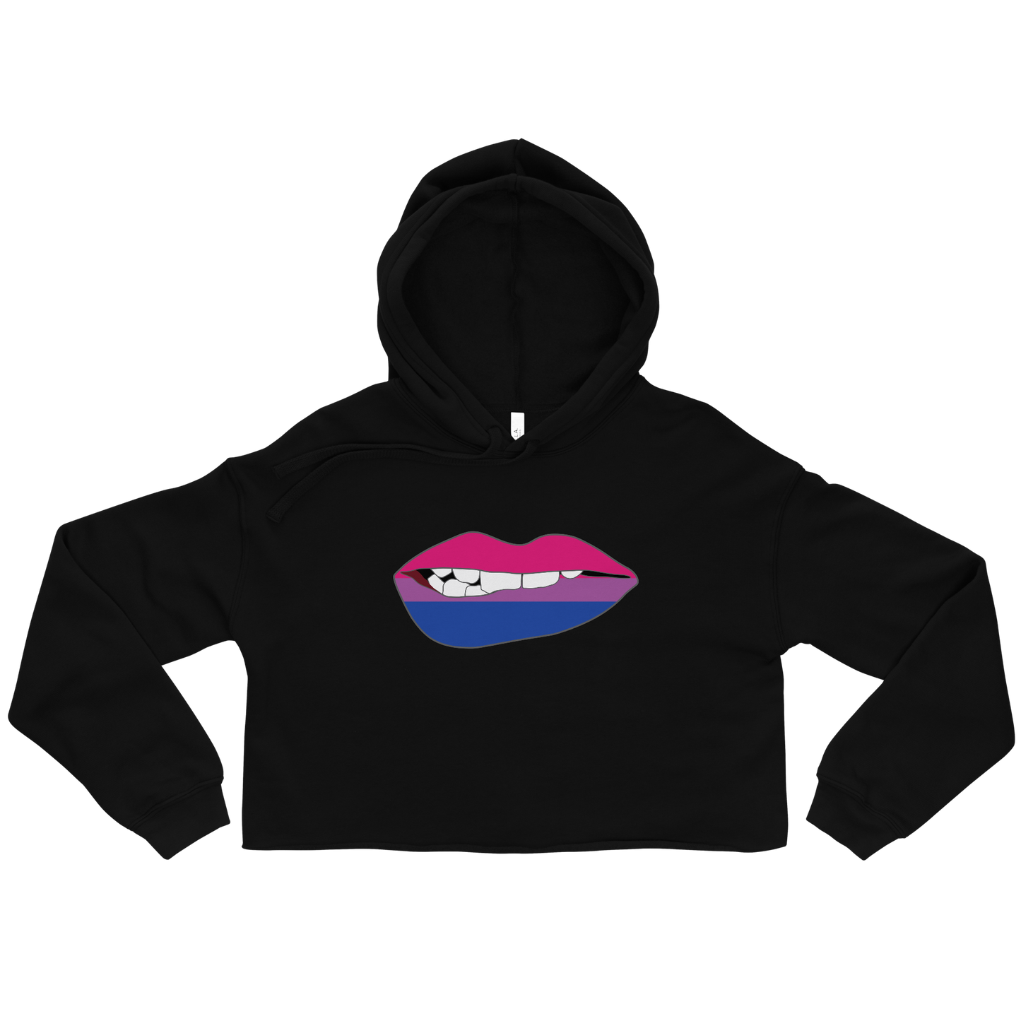 Biting Lips - Bisexual Flag Crop Hoodie