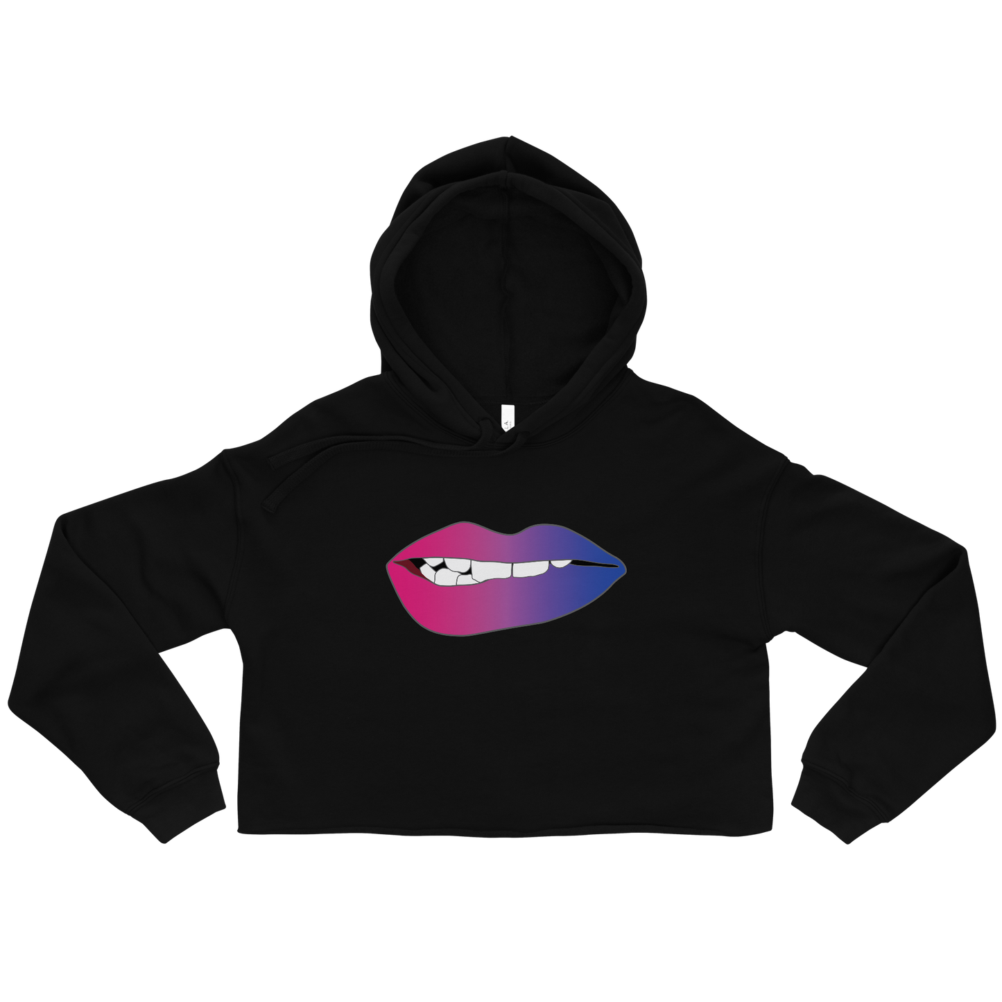 Biting Lips - Bisexual Pride - Gradient Crop Hoodie