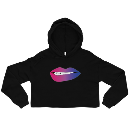 Biting Lips - Bisexual Pride - Gradient Crop Hoodie