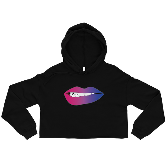 Biting Lips - Bisexual Pride - Gradient Crop Hoodie