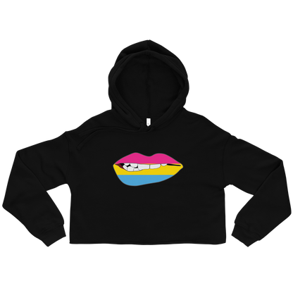 Biting Lips - Pansexual Flag Crop Hoodie