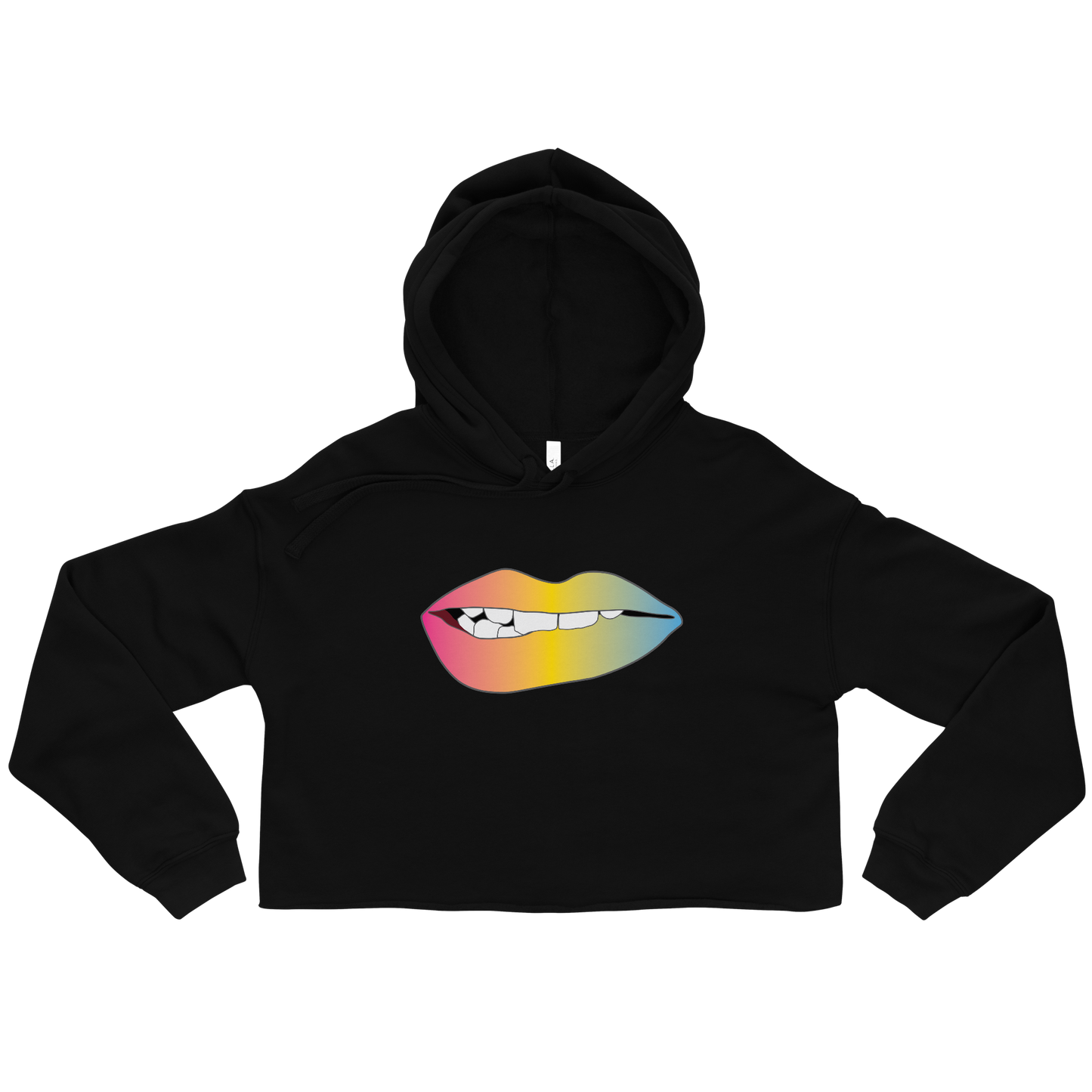 Biting Lips - Pansexual Pride - Gradient Crop Hoodie