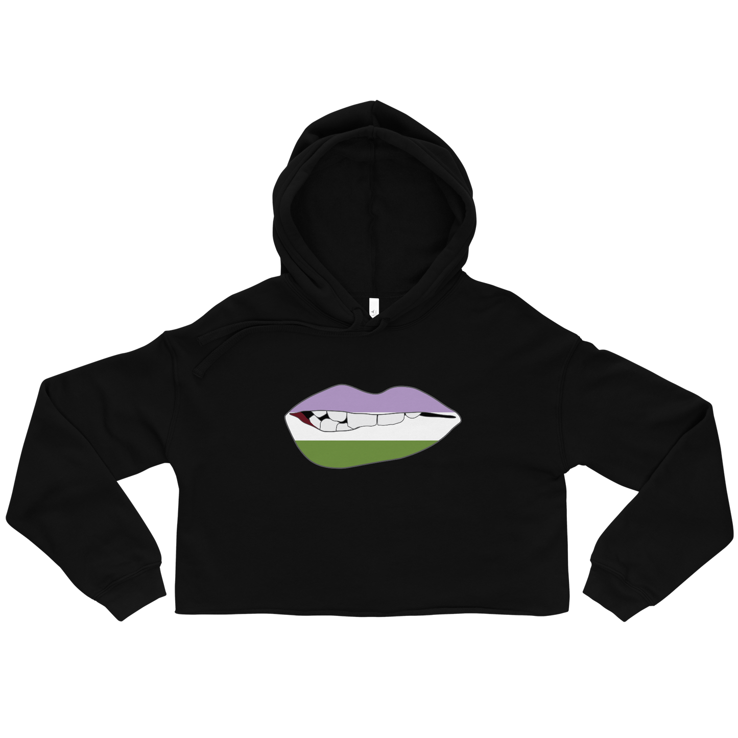 Biting Lips - Genderqueer Flag Crop Hoodie