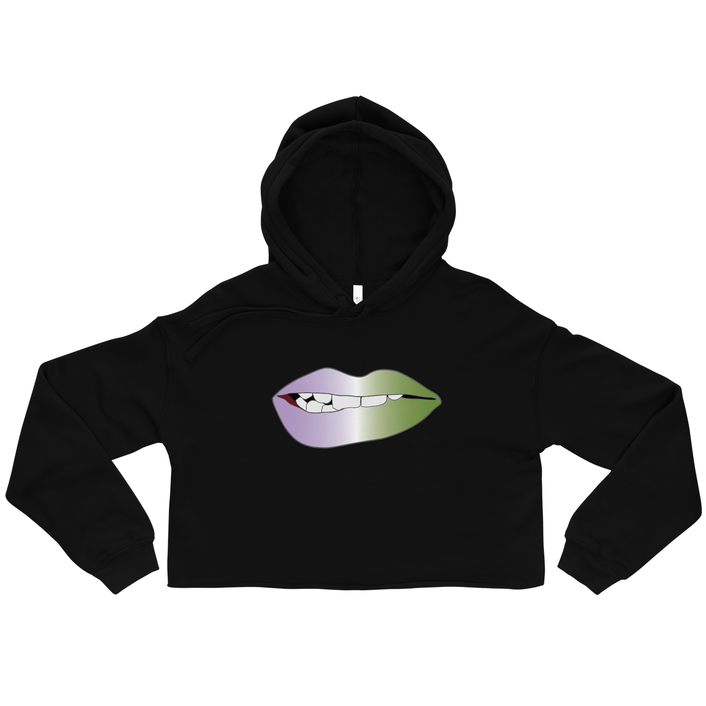 Biting Lips - Genderqueer Pride - Gradient Crop Hoodie