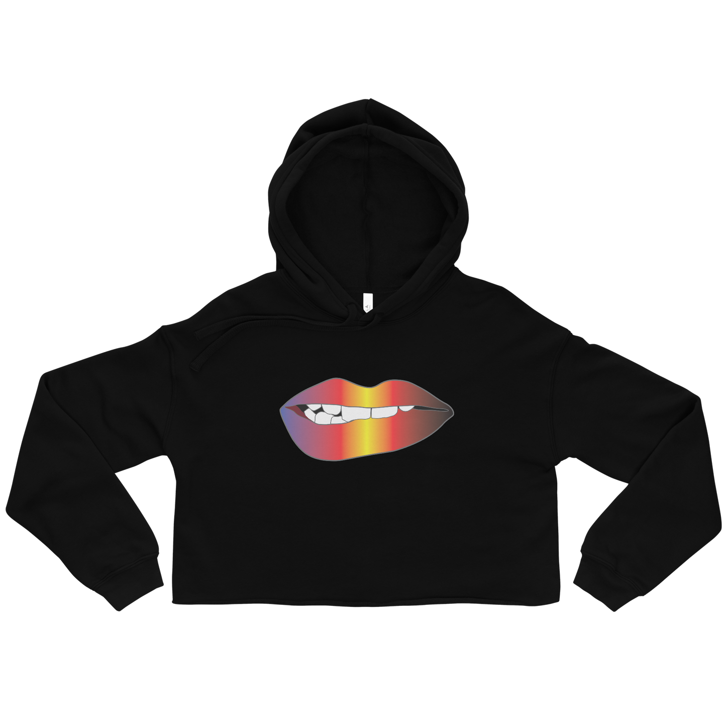 Biting Lips - Polyamory Pride - Gradient Crop Hoodie