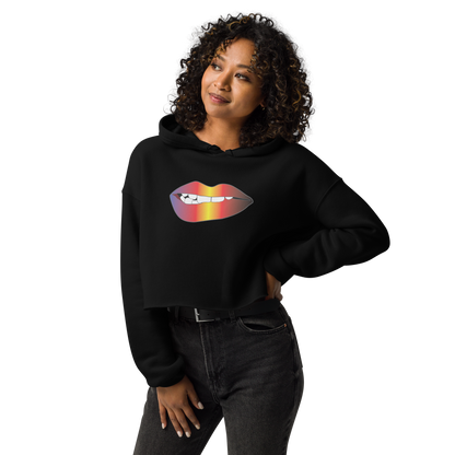 Biting Lips - Polyamory Pride - Gradient Crop Hoodie