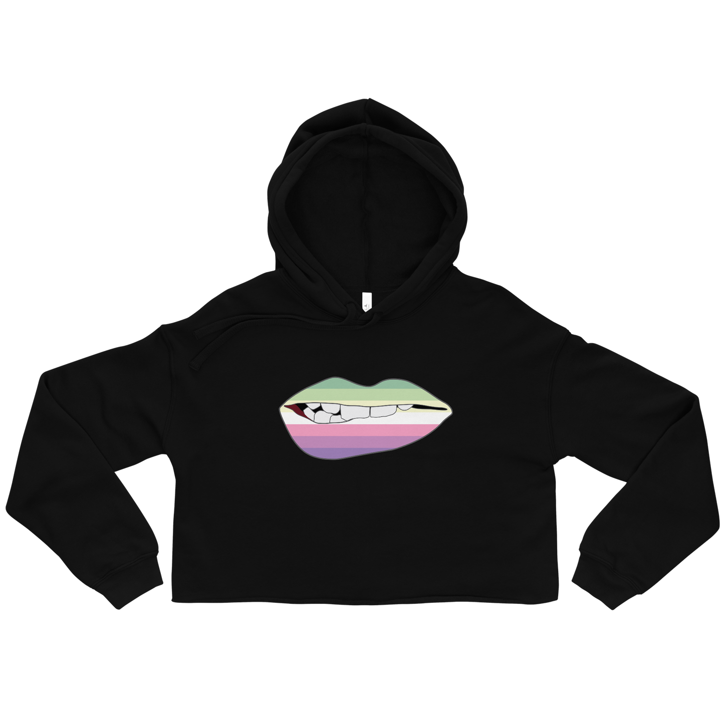 Biting Lips - Genderfae Flag Crop Hoodie