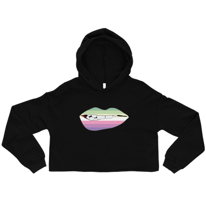 Biting Lips - Genderfae Flag Crop Hoodie