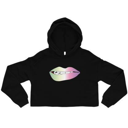 Biting Lips - Genderfae Pride - Gradient Crop Hoodie