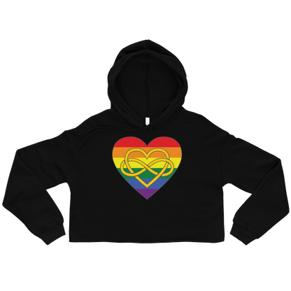 Polyamory Infinity Heart Rainbow Pride Crop Hoodie