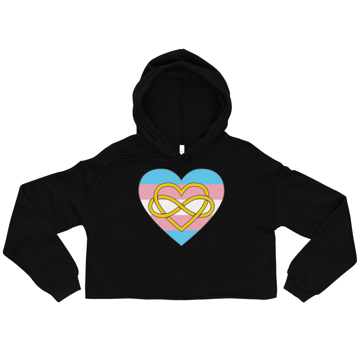 Polyamory Infinity Heart Trans Pride Crop Hoodie