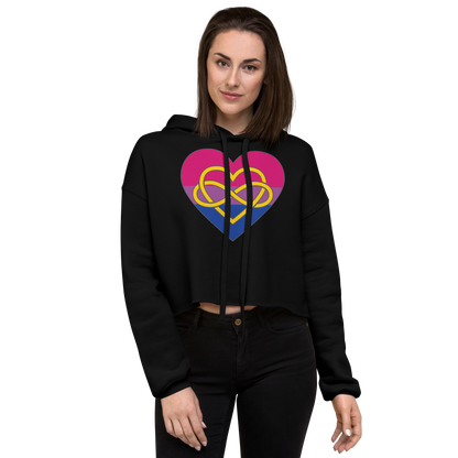 Polyamory Infinity Heart Bisexual Pride Crop Hoodie