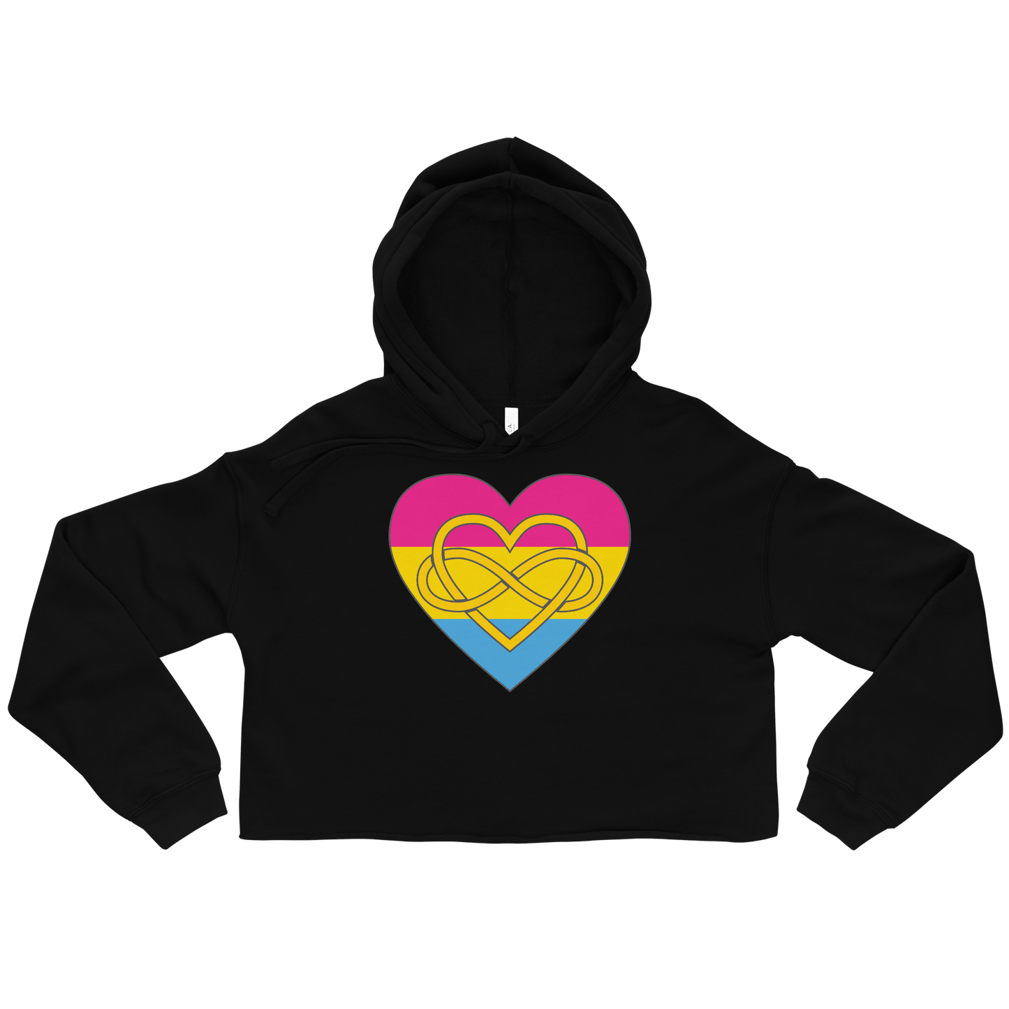 Polyamory Infinity Heart Pansexual Pride Crop Hoodie