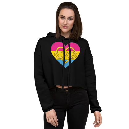 Polyamory Infinity Heart Pansexual Pride Crop Hoodie